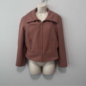 Byblos Brown Zip Up Collared Jacket Size 10
